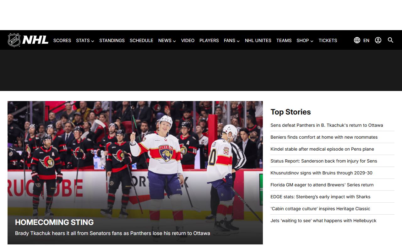 NHL — снимок сайта