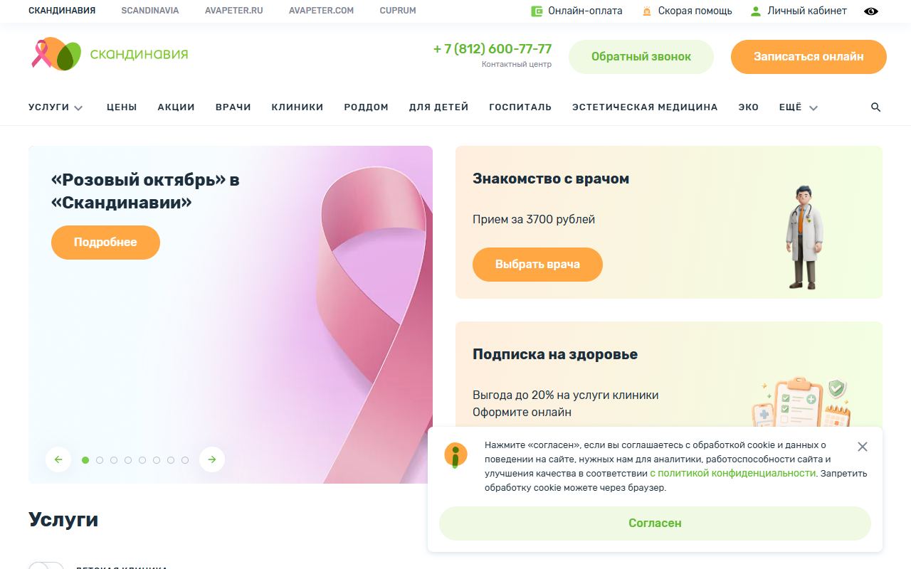 Скандинавия — снимок сайта
