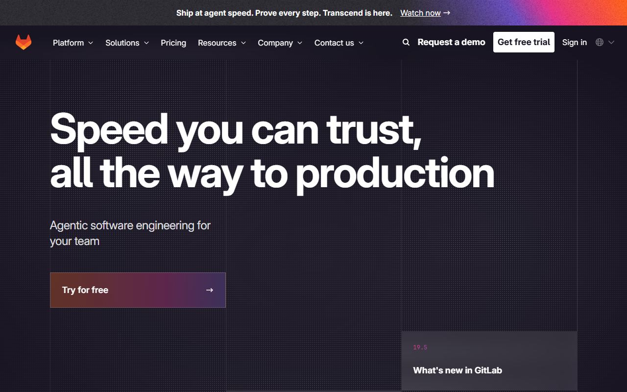 GitLab — снимок сайта