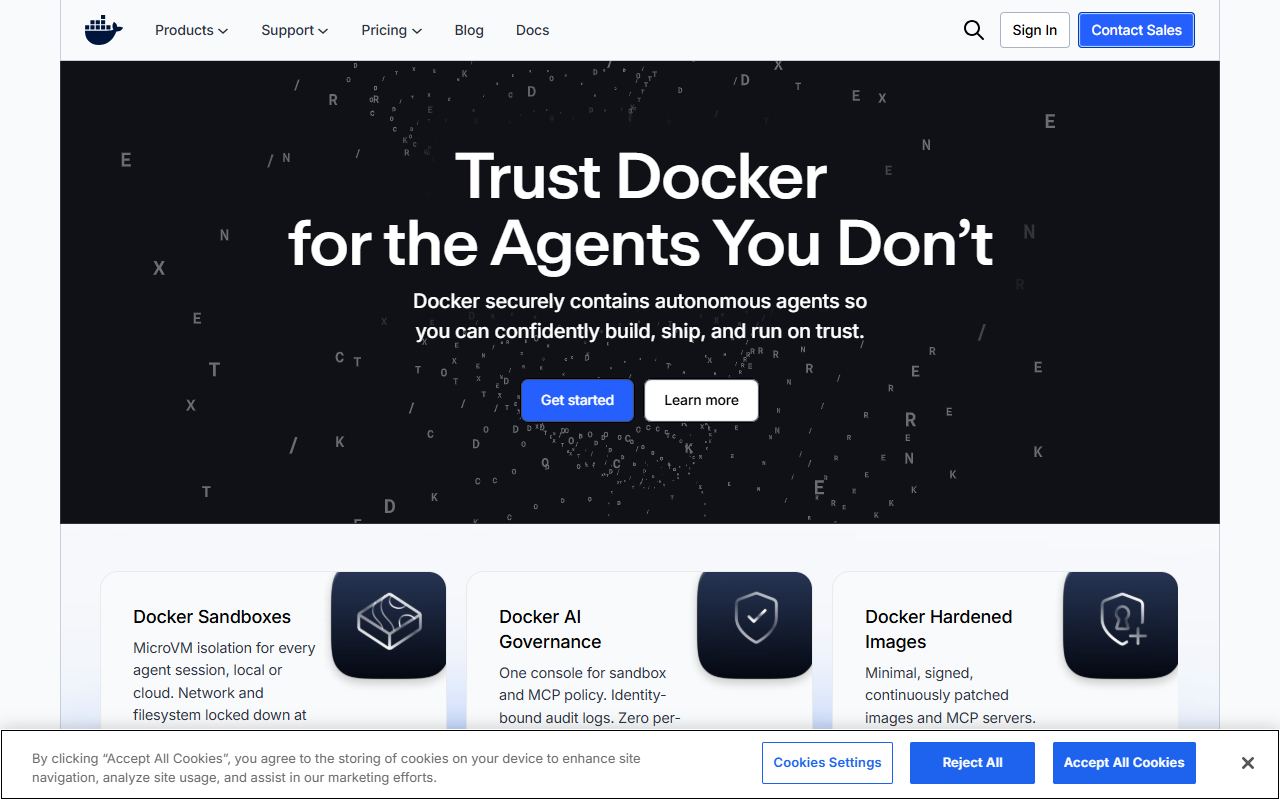 Docker — снимок сайта