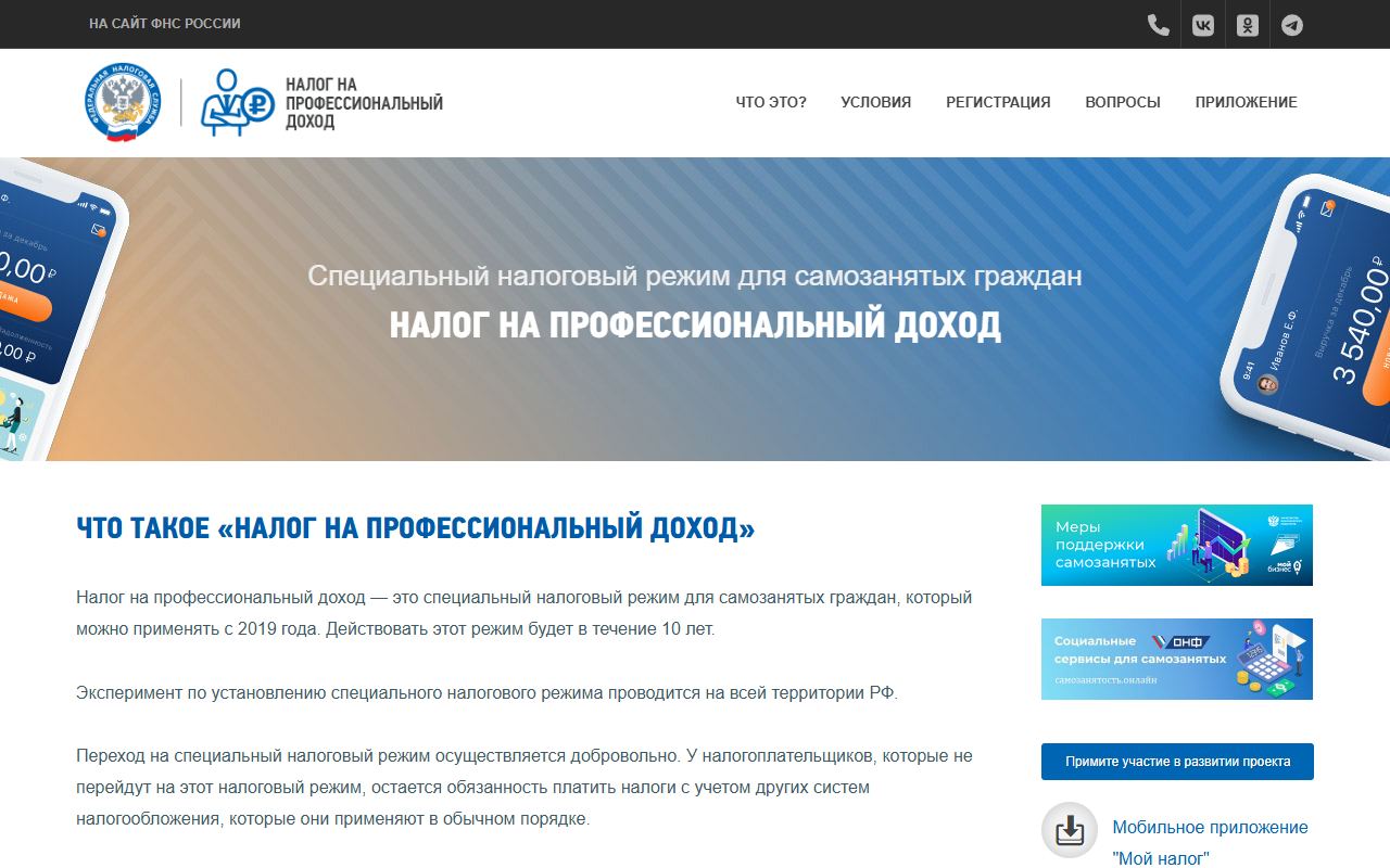 Мой налог — снимок сайта