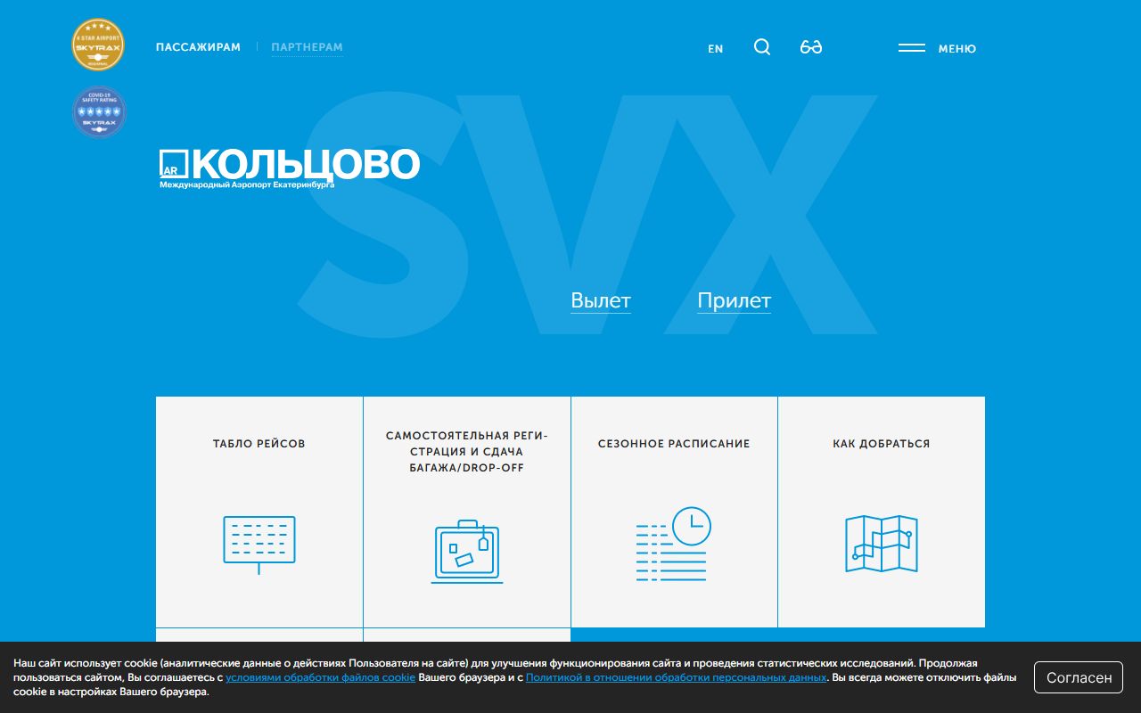 Кольцово — снимок сайта