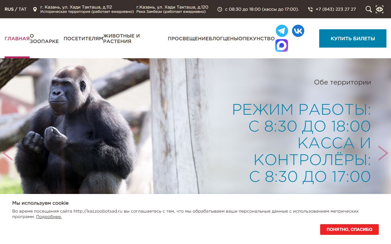 Казанский зооботсад — снимок сайта