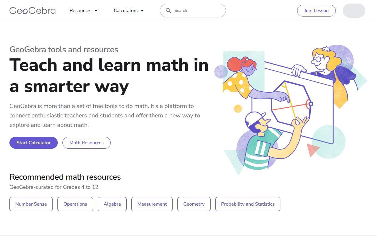 GeoGebra — снимок сайта