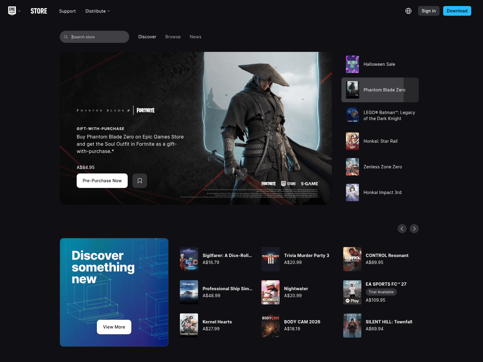 Epic Games — снимок сайта