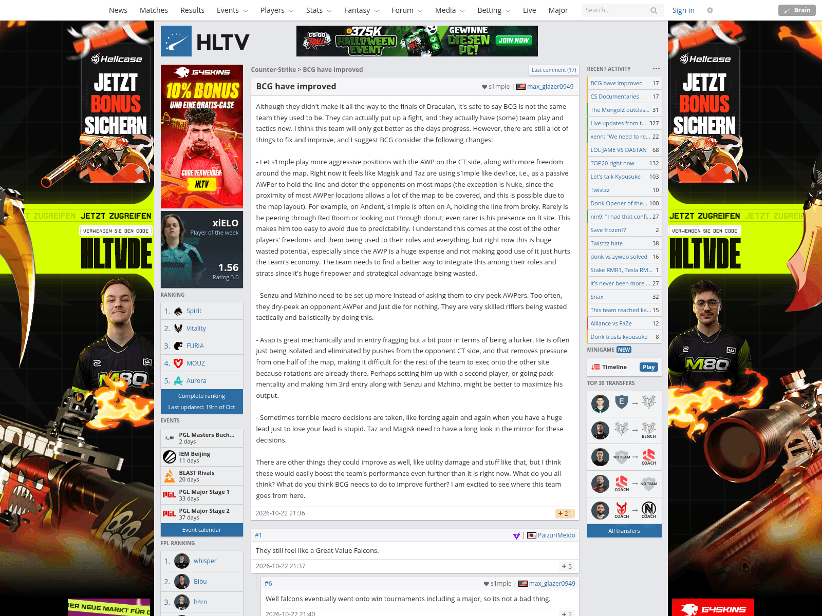 HLTV — снимок сайта
