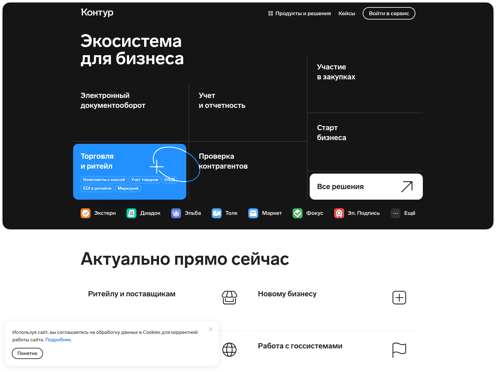 Контур — снимок сайта