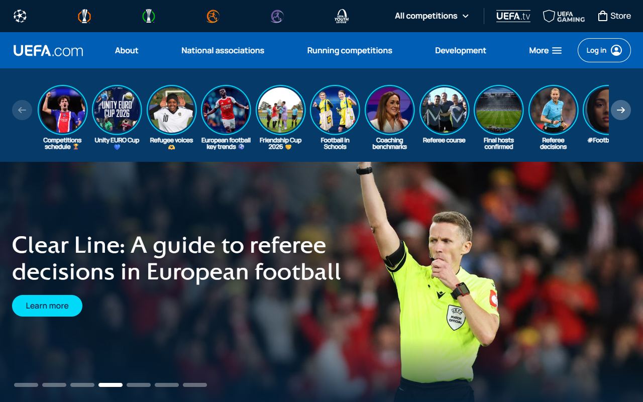 UEFA — снимок сайта